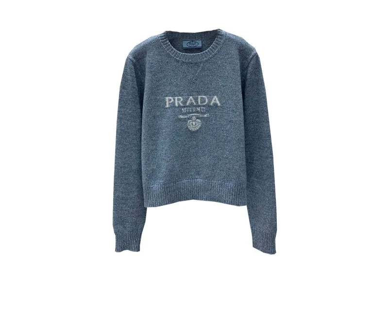 로고 라운드 니트