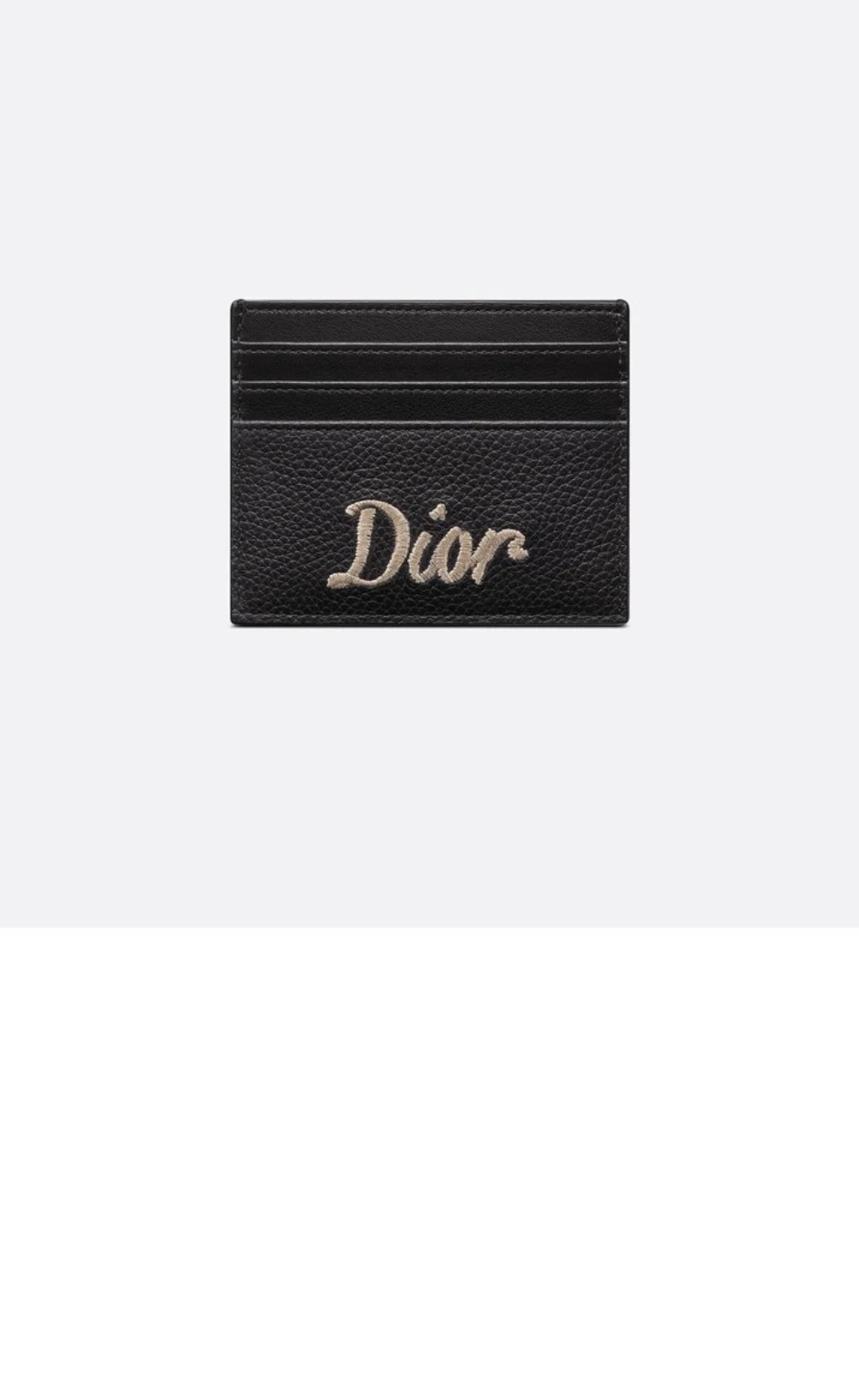Dior 리본 로고 카드홀더 곡면 소가죽 상세