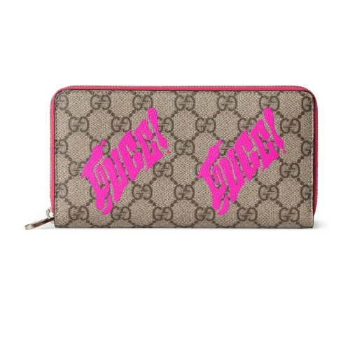 투톤 GG 모노그램 지퍼 장지갑