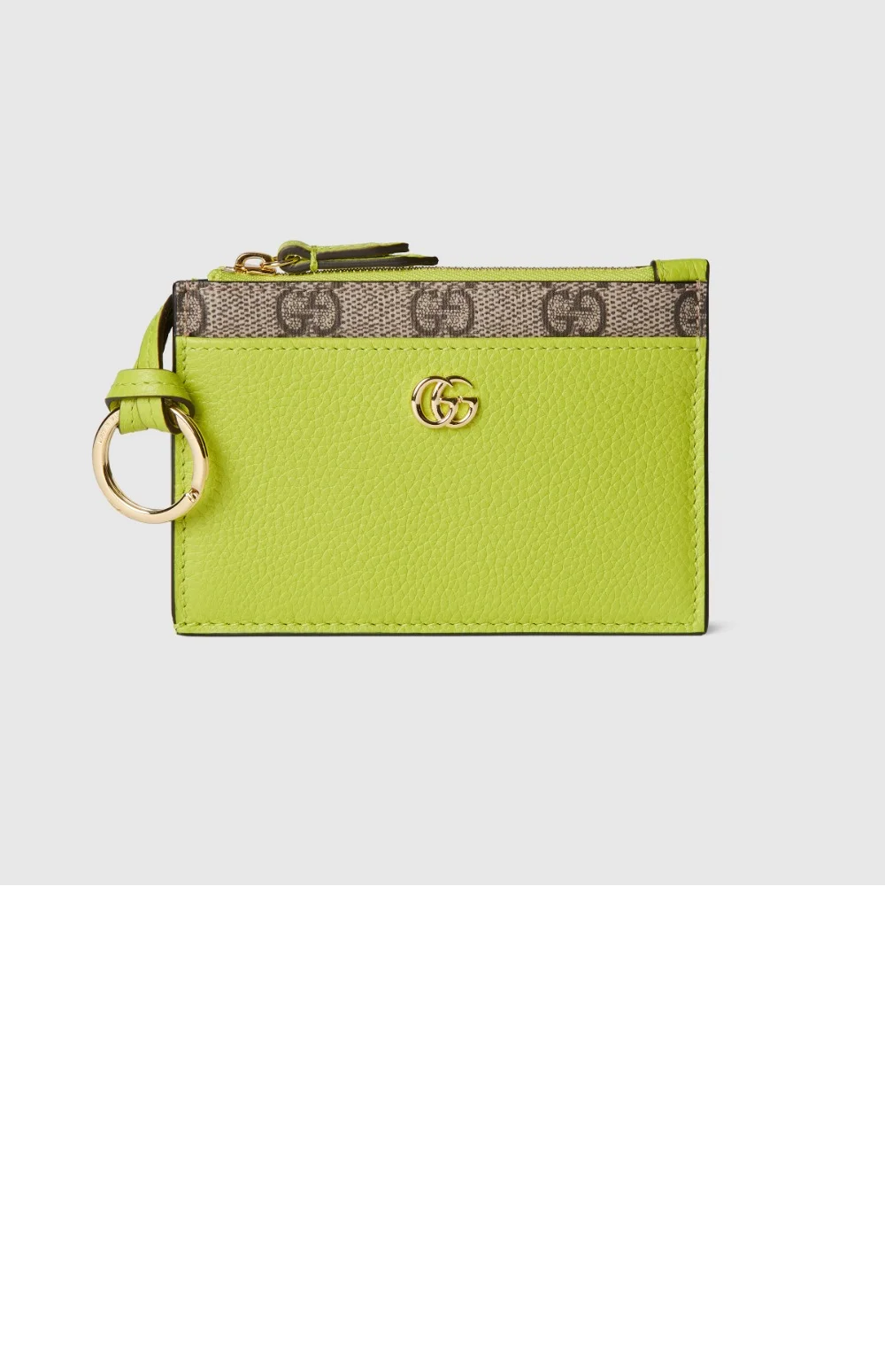 GG 마몽 지퍼 카드 지갑 라임 상세