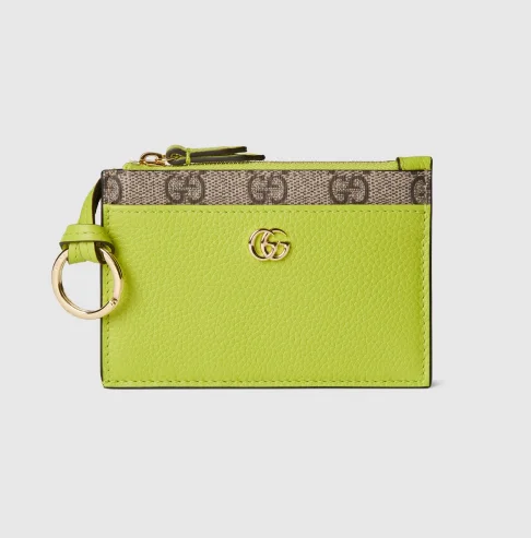 GG 마몽 지퍼 카드 지갑 라임