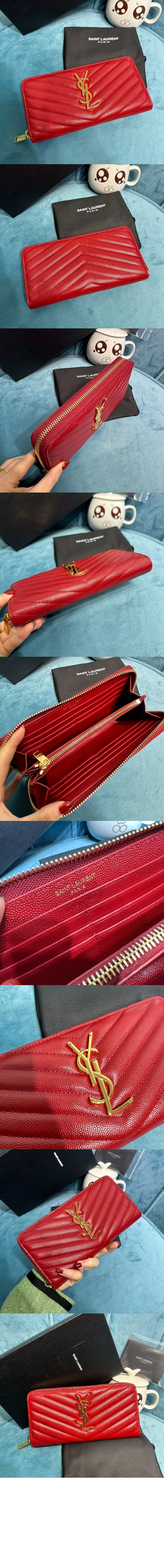 모노그램 지퍼월렛 골드 상세