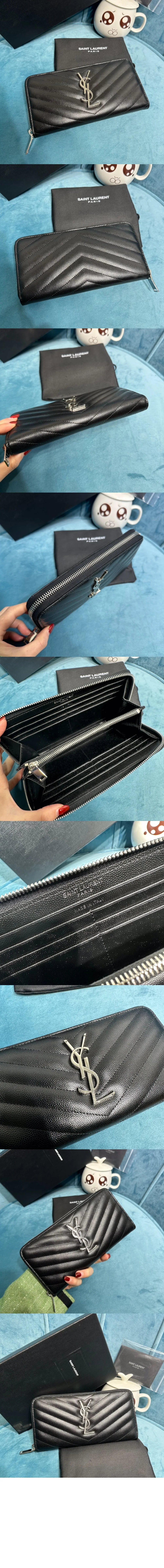 모노그램 지퍼월렛 실버 상세