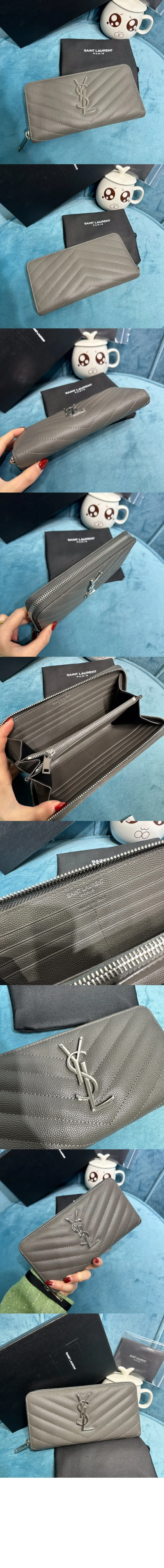 모노그램 지퍼월렛 실버 상세