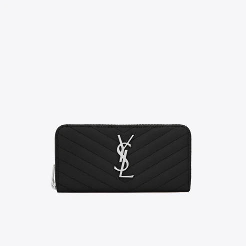 모노그램 지퍼월렛 실버