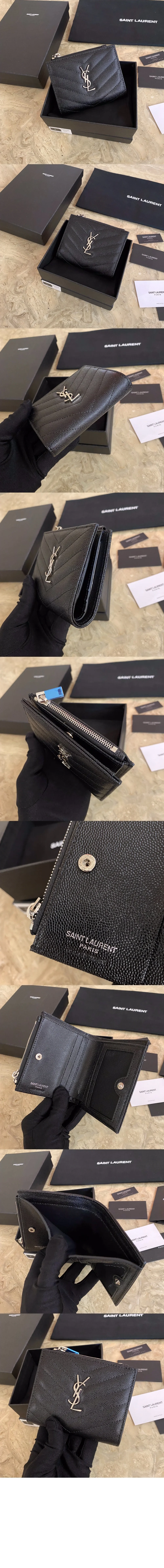 모노그램 2단 지갑 블랙 실버 상세