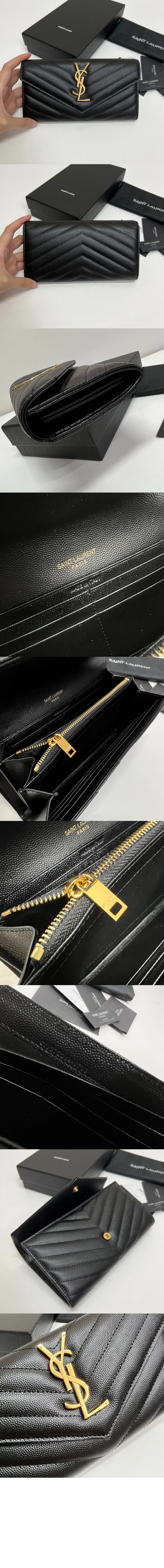 모노그램 플랩 장지갑 골드 상세