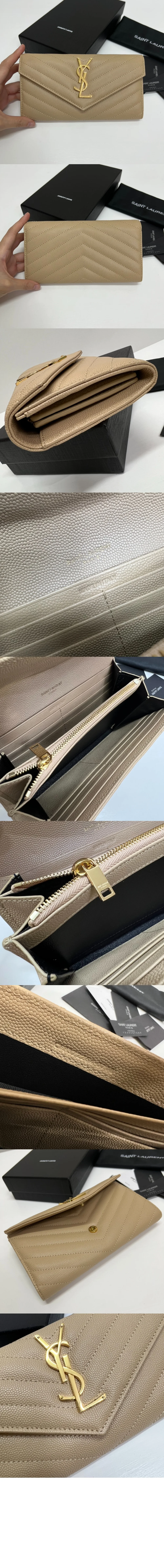 모노그램 플랩 장지갑 골드 상세