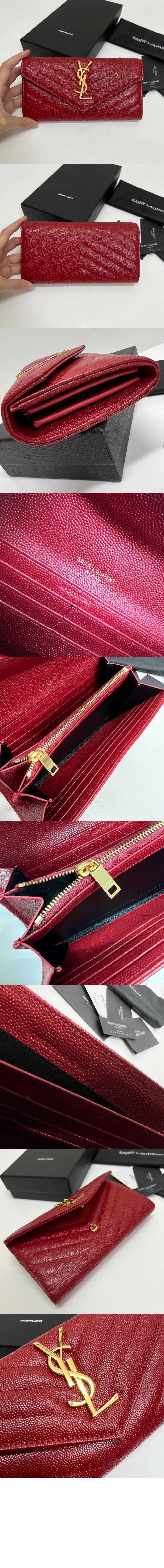 모노그램 플랩 장지갑 골드 상세