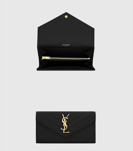 모노그램 플랩 장지갑 골드