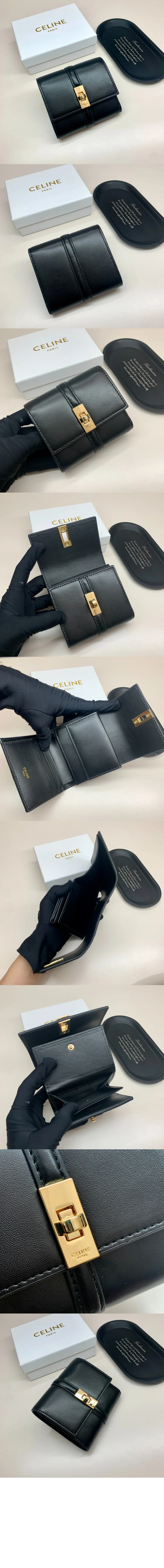 스몰 16 3단 지갑 새틴 카프스킨 상세