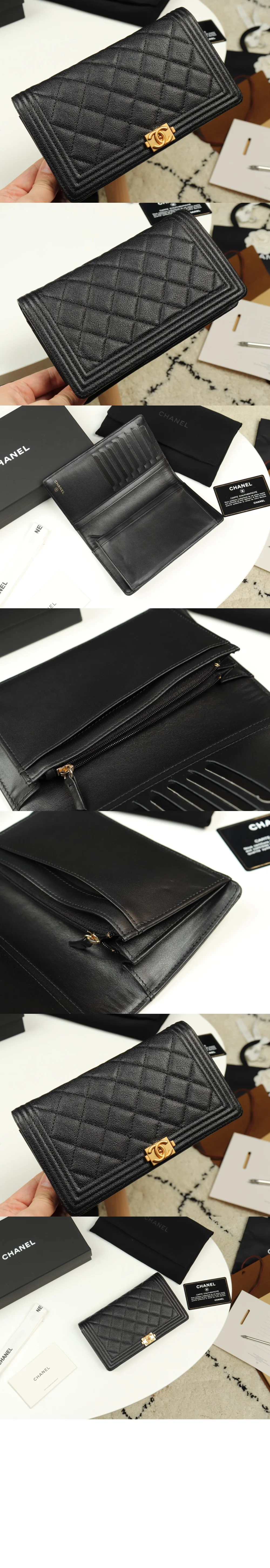 보이 플랩 장지갑 (캐비어 or 램스킨) 상세