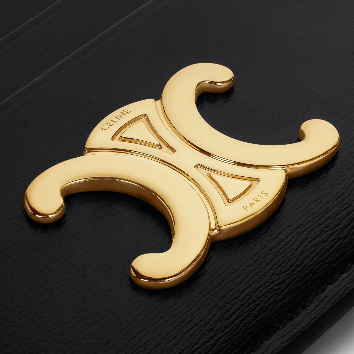 트리옹프 카드 지갑 골드 블랙 상세