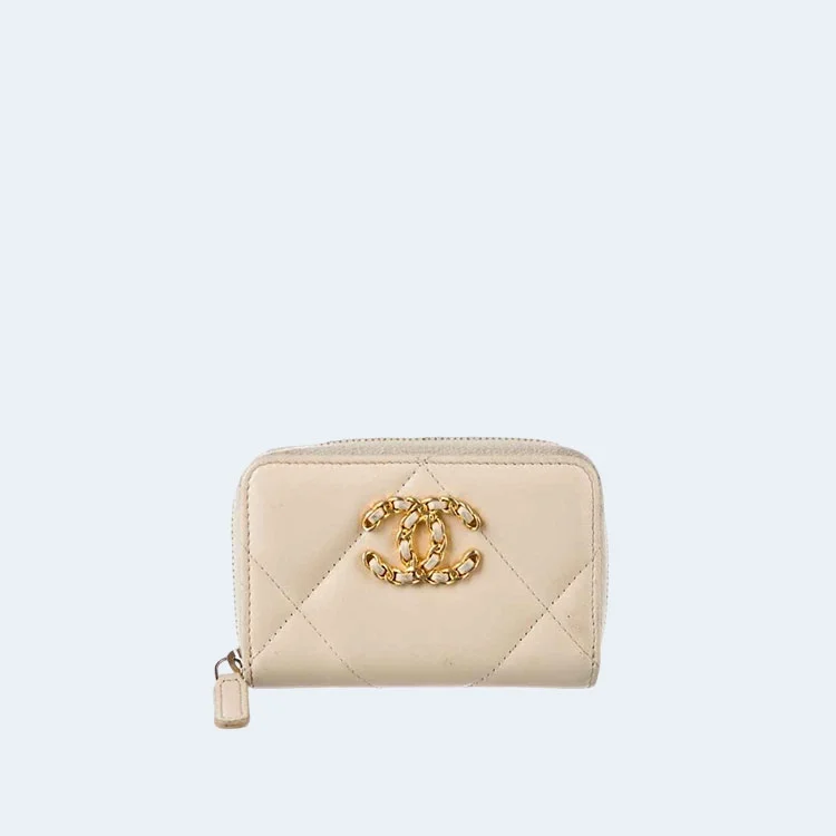 19 지퍼 코인 지갑 베이지 상세