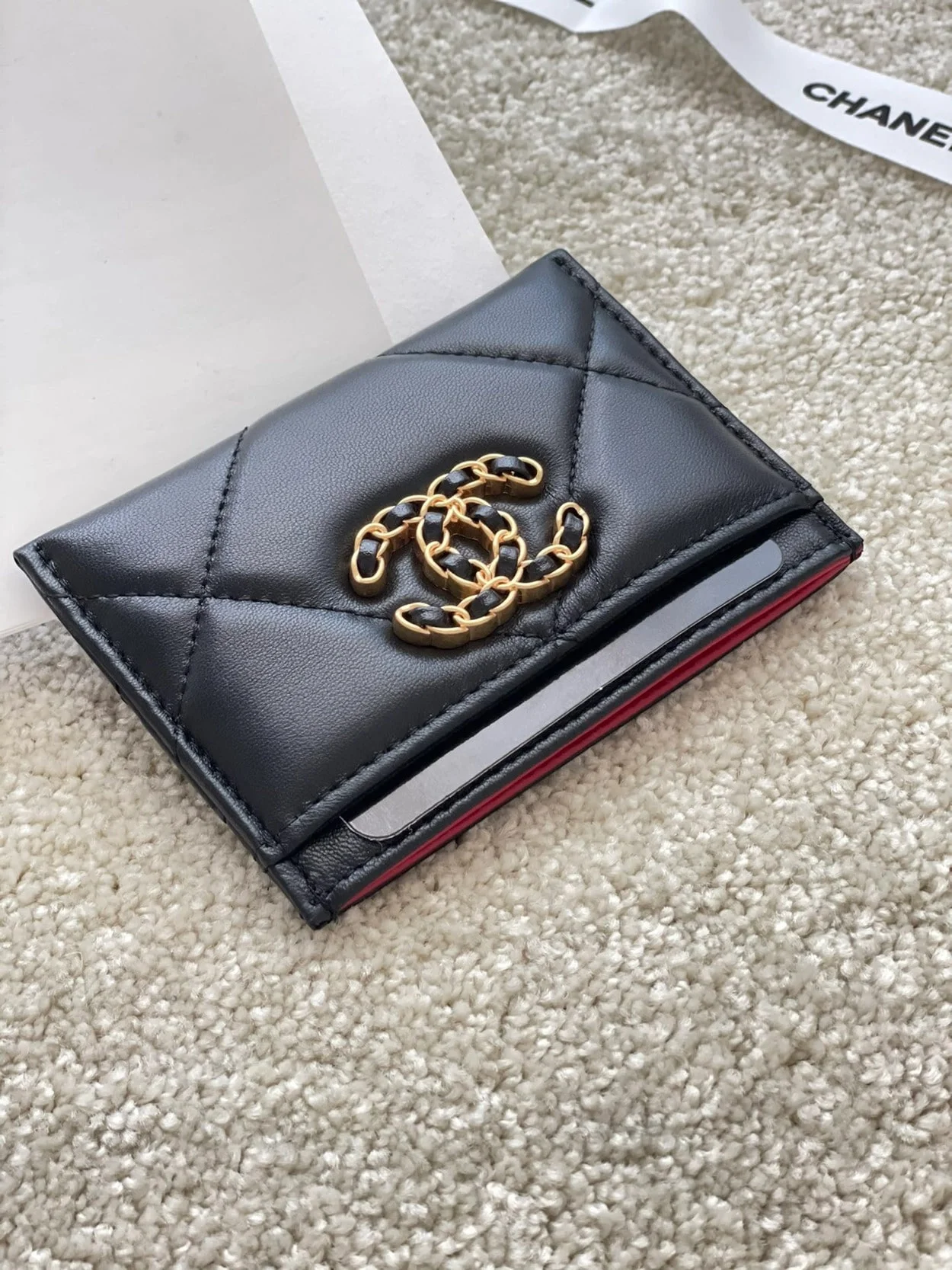 19 카드홀더 램스킨&골드 메탈 블랙 상세