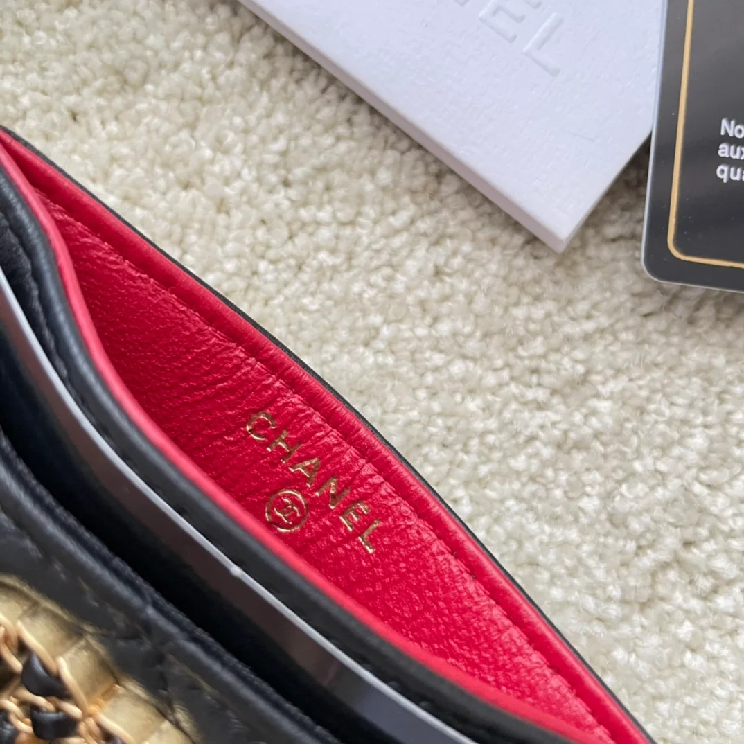 19 카드홀더 램스킨&골드 메탈 블랙 상세