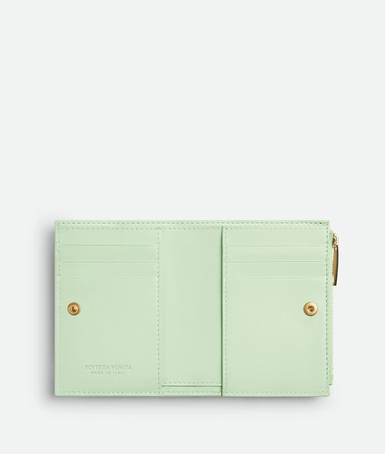 스몰 인트레치아토 폴더형 지퍼 지갑 민트 상세