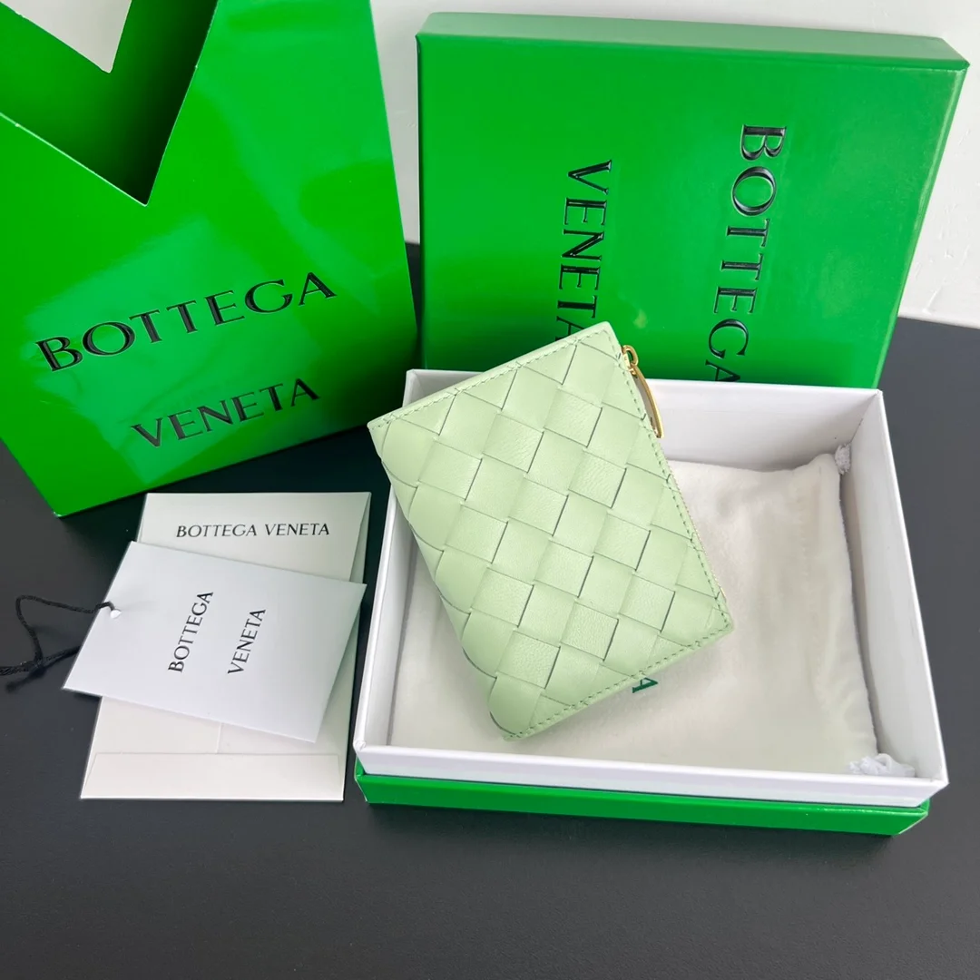 스몰 인트레치아토 폴더형 지퍼 지갑 민트 상세