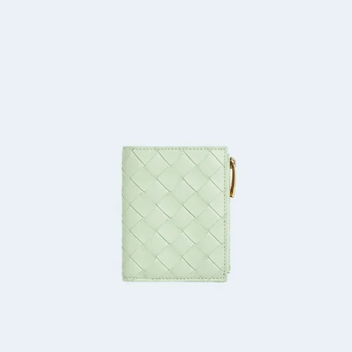 스몰 인트레치아토 폴더형 지퍼 지갑 민트