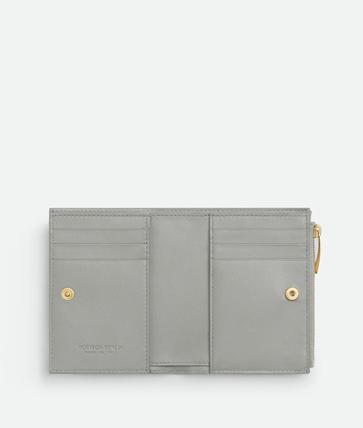 스몰 인트레치아토 폴더형 지퍼 지갑 그레이 상세