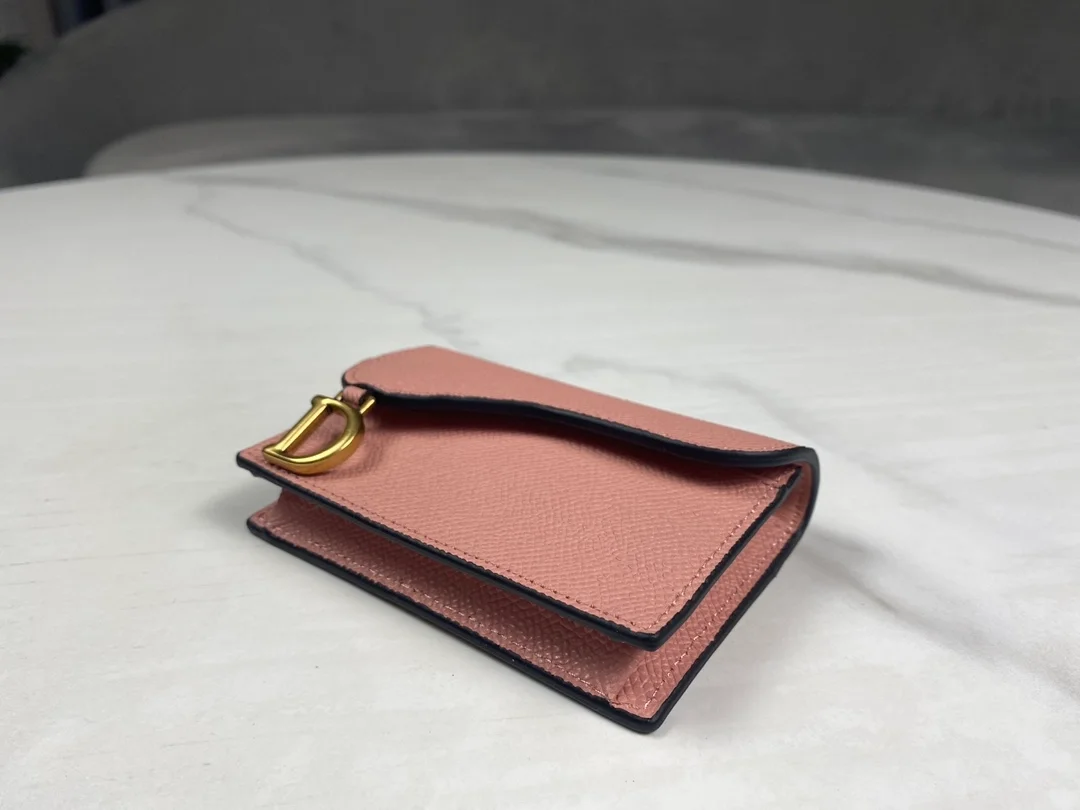 새들 플랩 카드 지갑 핑크 상세