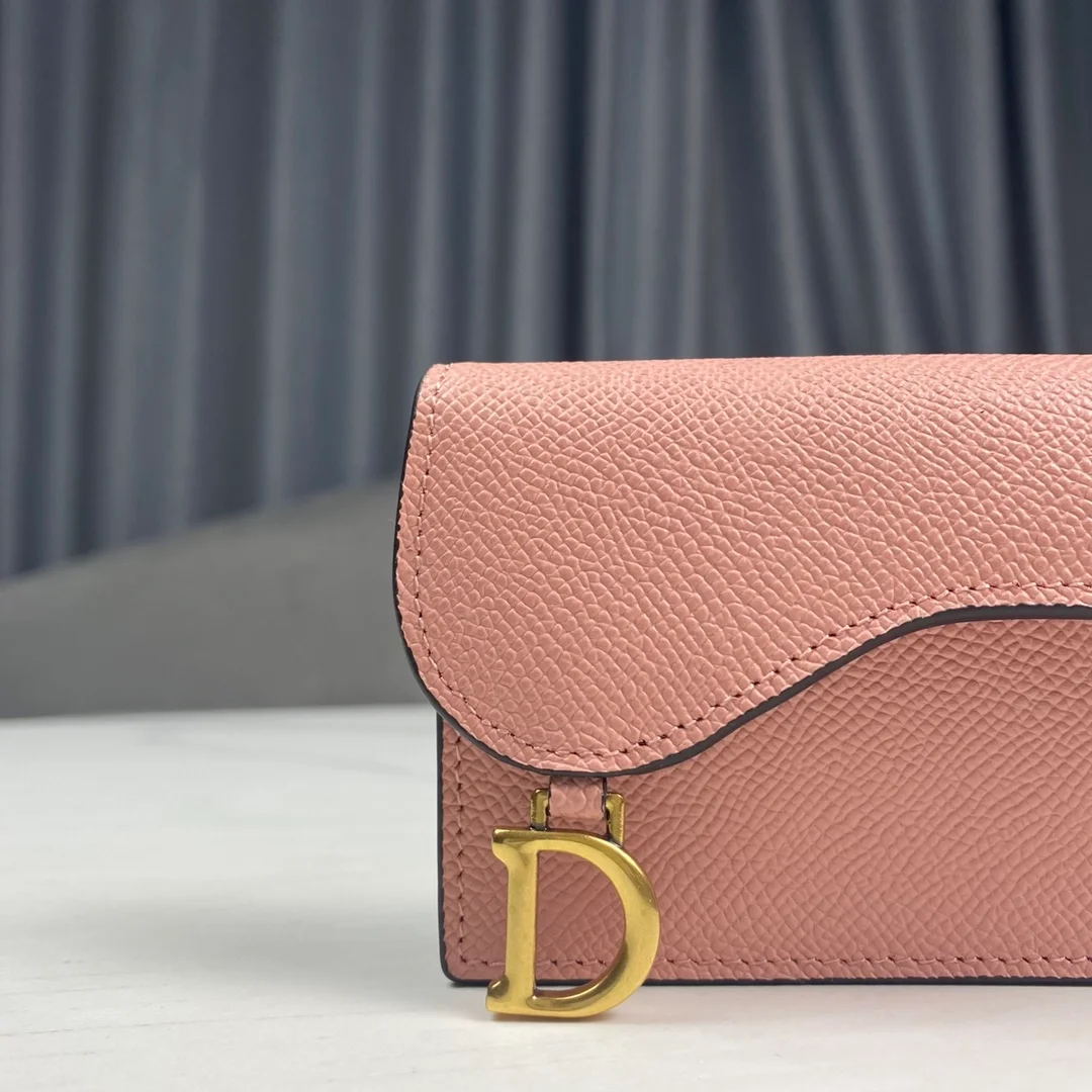 새들 플랩 카드 지갑 핑크 상세