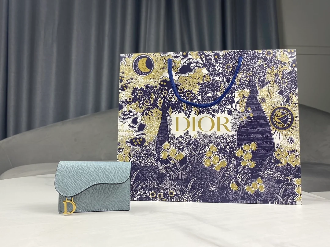 새들 플랩 카드 지갑 블루 상세