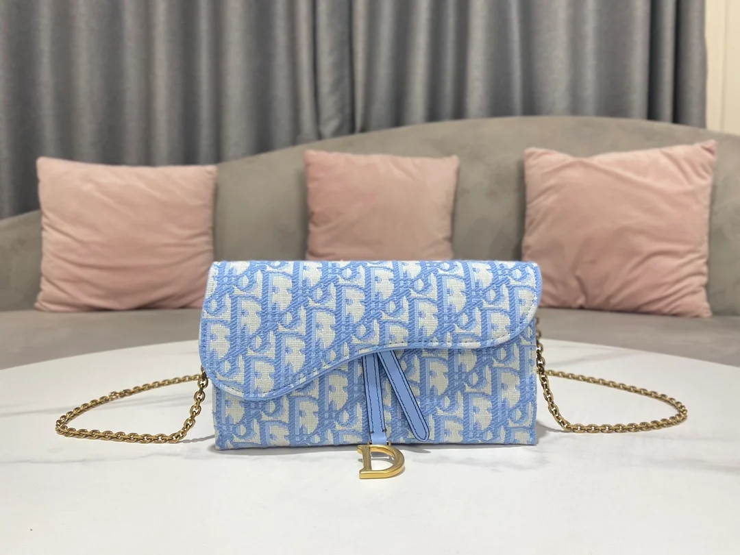 오블리크 새들 장지갑 블루 상세