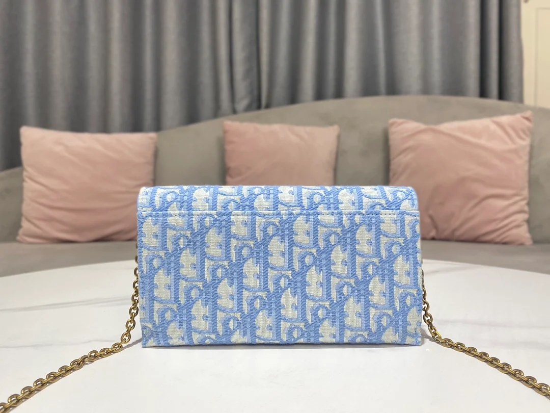 오블리크 새들 장지갑 블루 상세