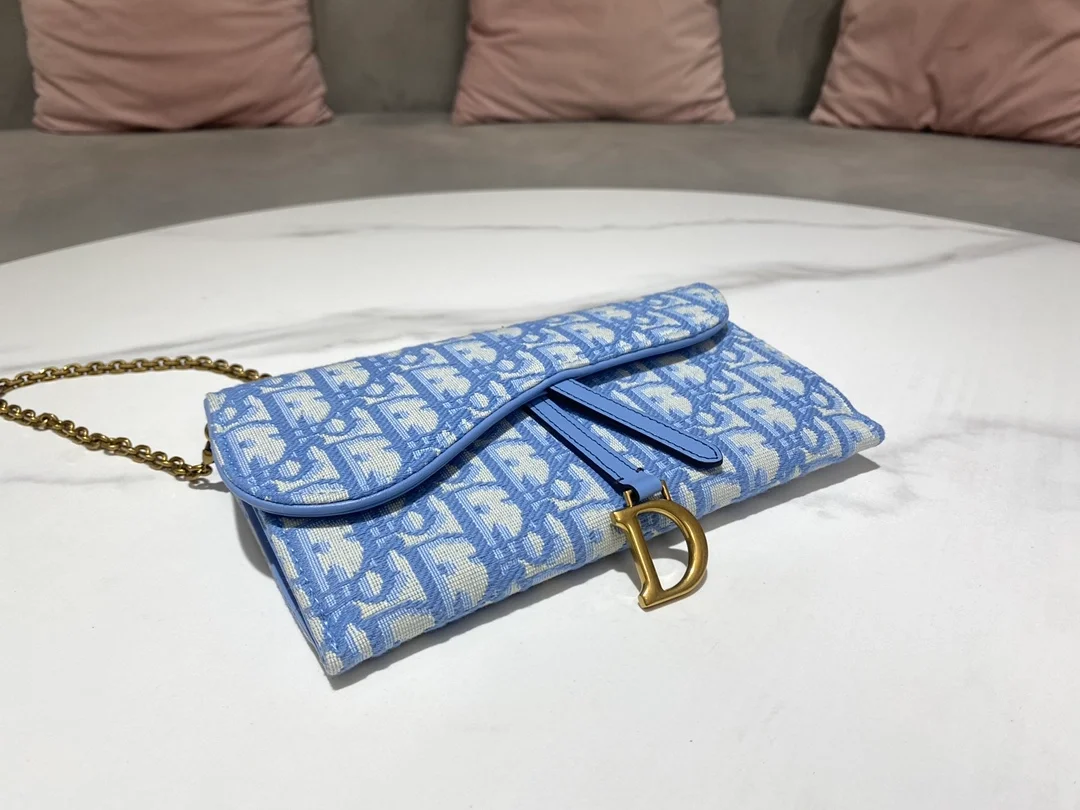 오블리크 새들 장지갑 블루 상세