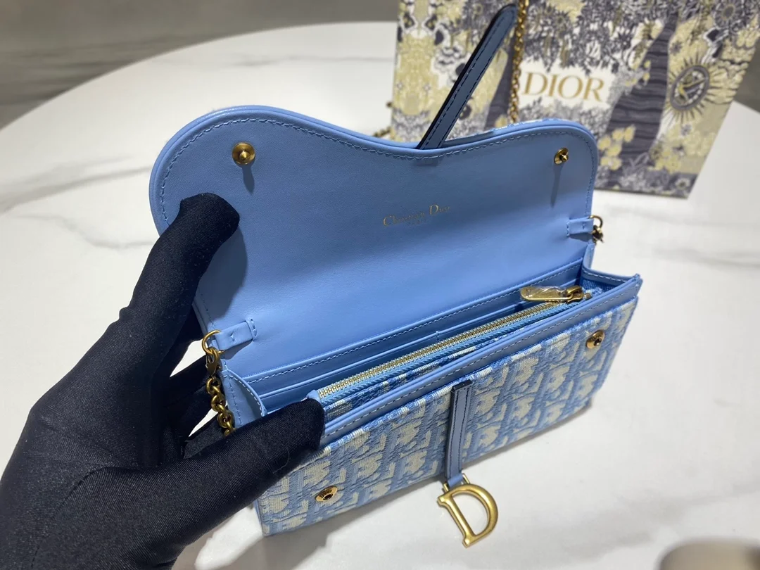 오블리크 새들 장지갑 블루 상세