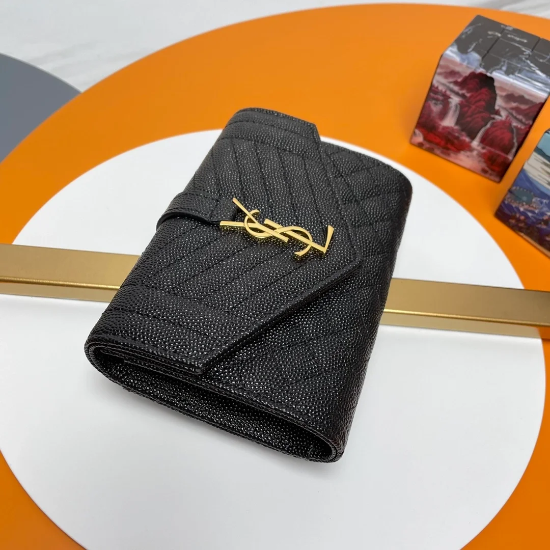 엔벨로프 스몰 지갑 블랙 골드 상세