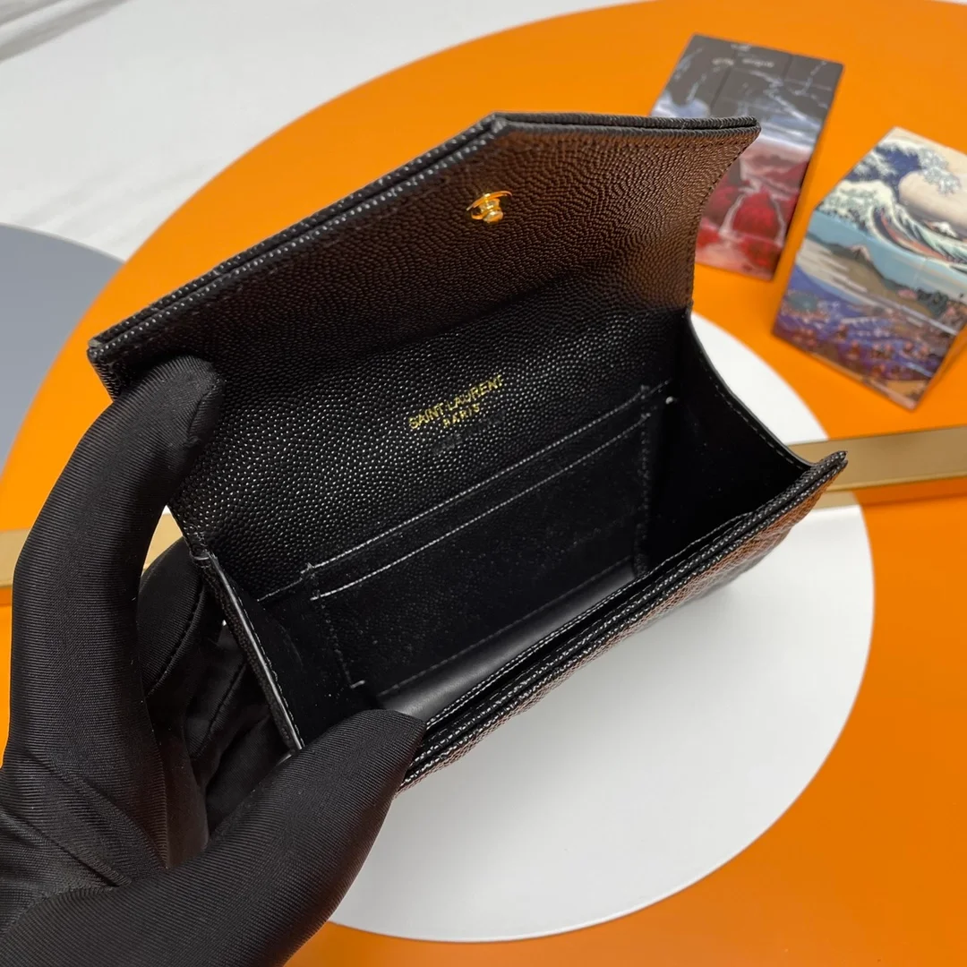 엔벨로프 스몰 지갑 블랙 골드 상세