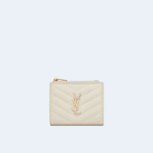 모노그램 2단 지갑 화이트 골드