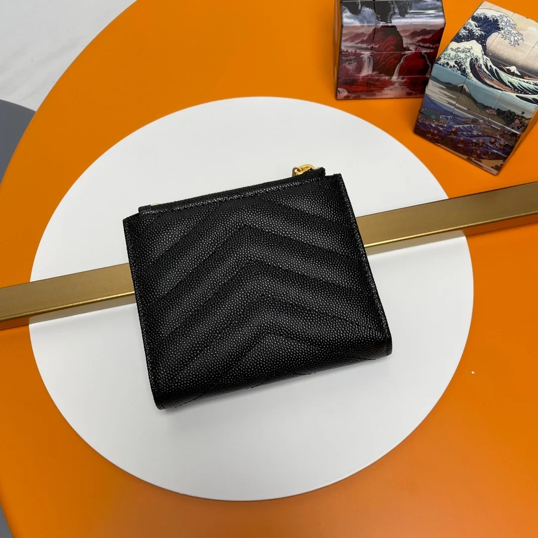 모노그램 2단 지갑 블랙 골드 상세