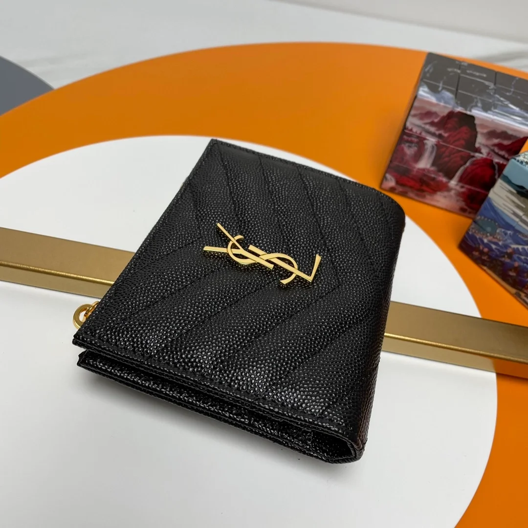 모노그램 2단 지갑 블랙 골드 상세