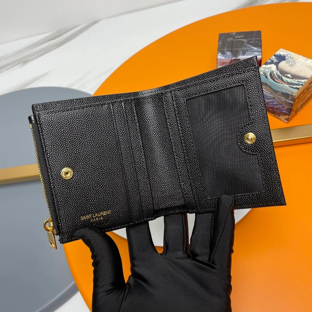 모노그램 2단 지갑 블랙 골드 상세