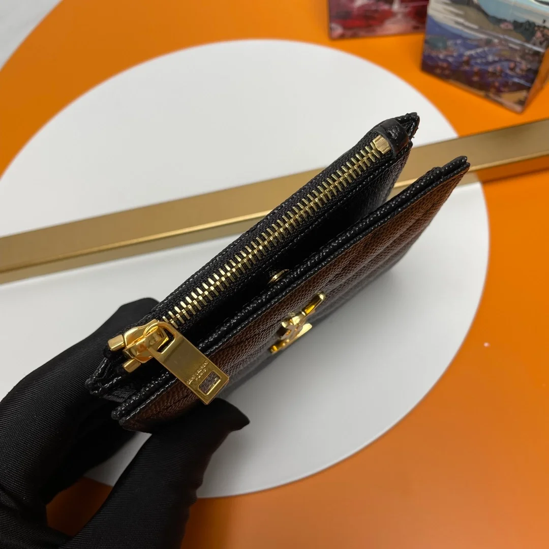 모노그램 2단 지갑 블랙 골드 상세