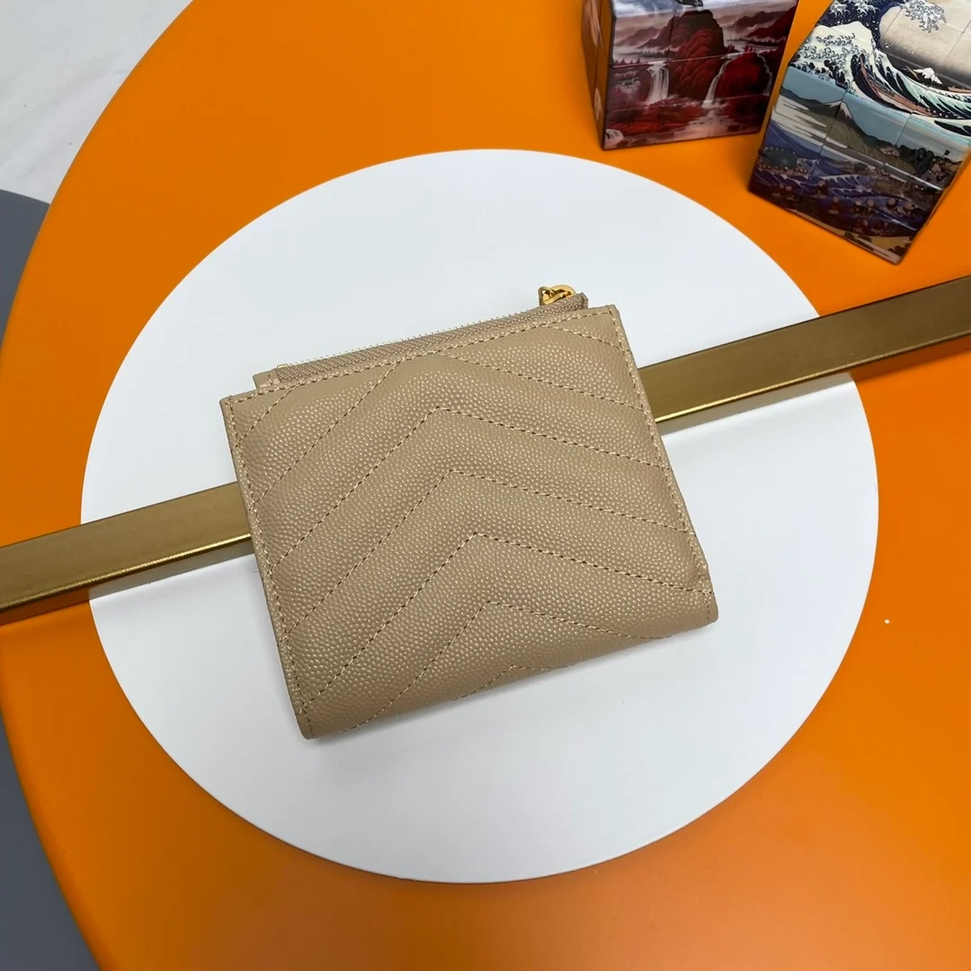 모노그램 2단 지갑 베이지 골드 상세