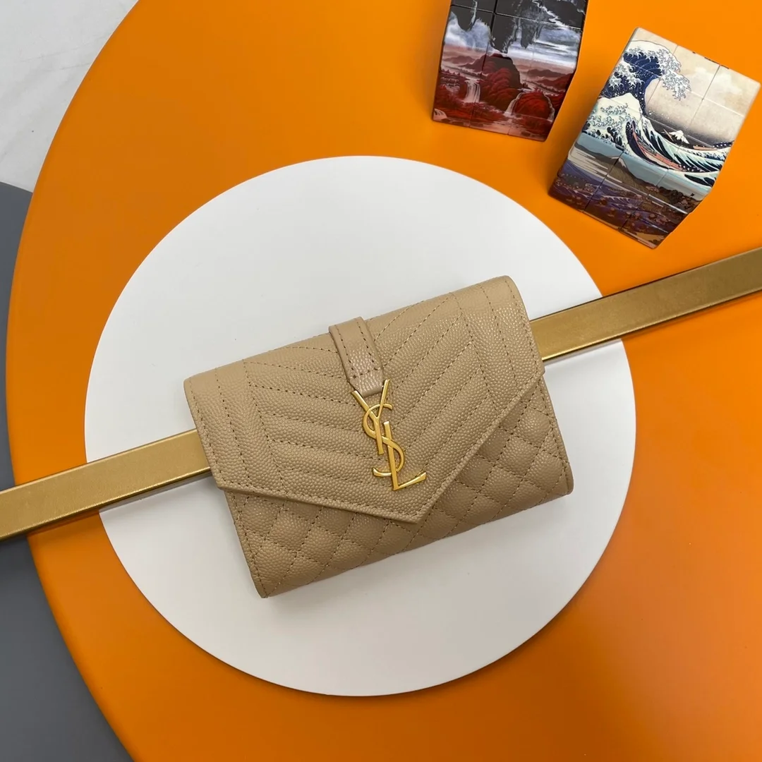 엔벨로프 스몰 지갑 베이지 골드 상세