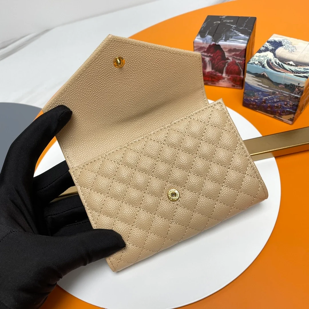 엔벨로프 스몰 지갑 베이지 골드 상세