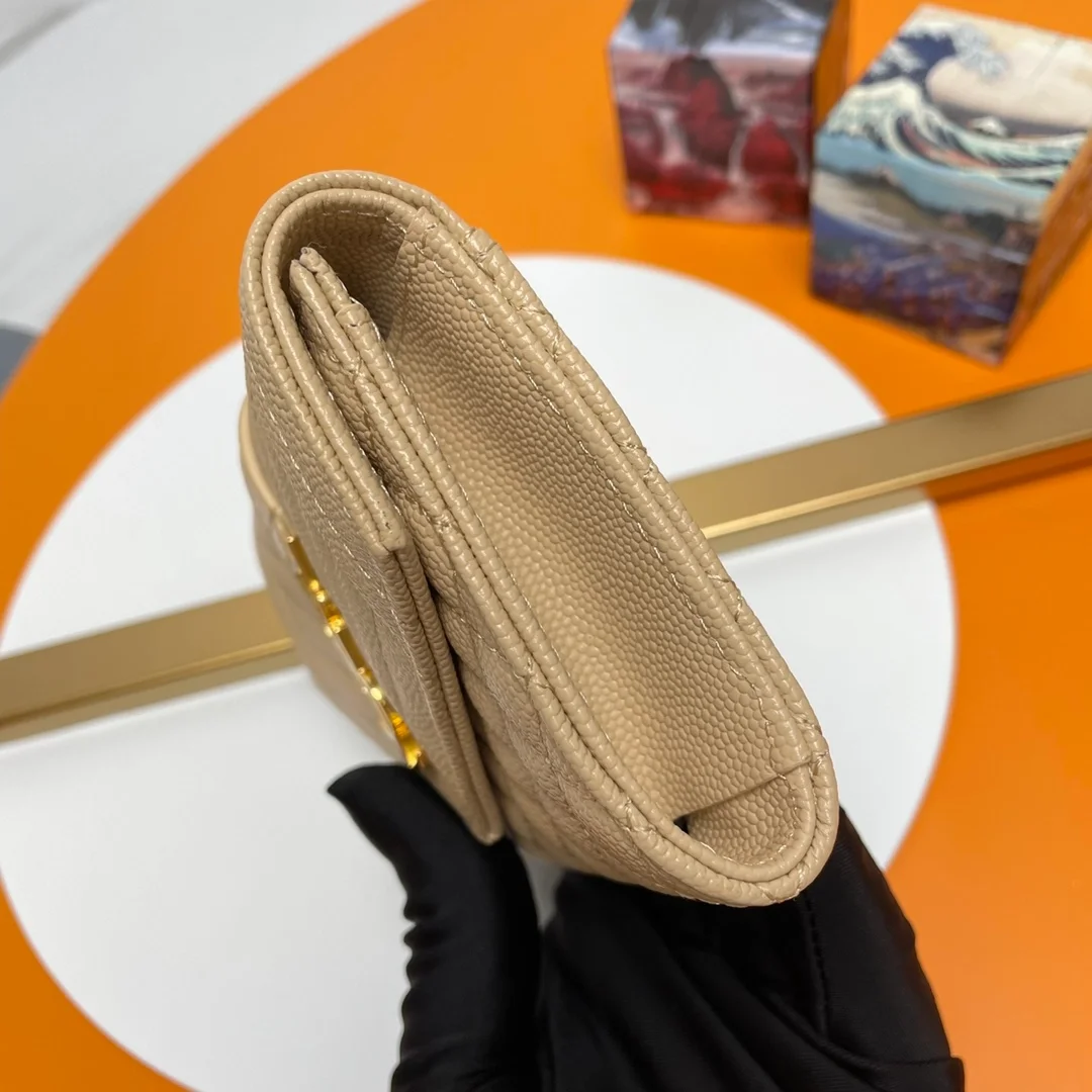 엔벨로프 스몰 지갑 베이지 골드 상세