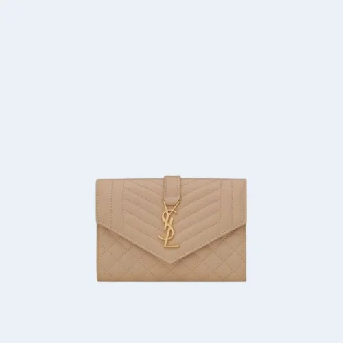 엔벨로프 스몰 지갑 베이지 골드