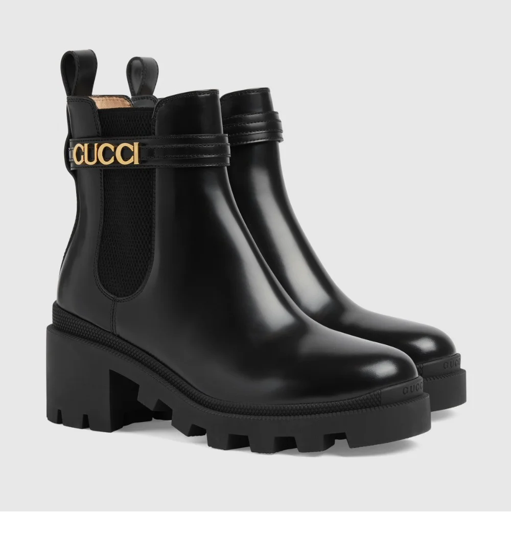 로고 미드힐 부츠 734909