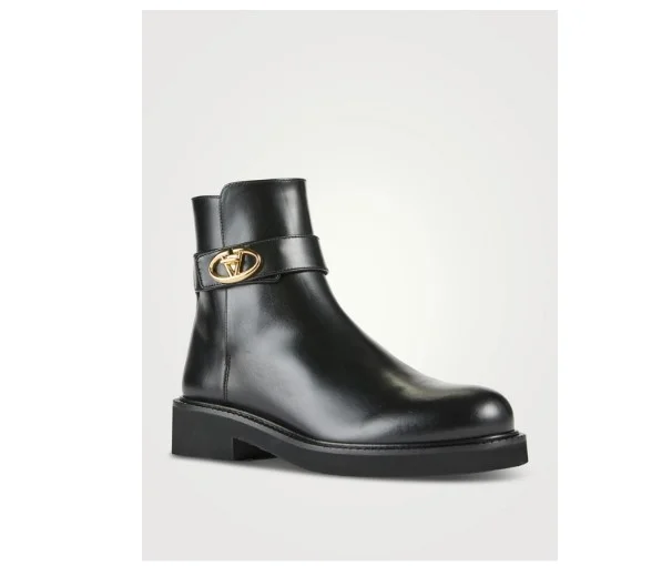 로커 가죽 앵클부츠