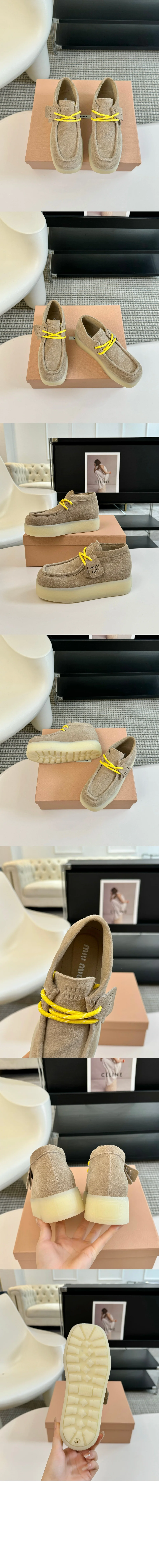 스웨이드 델라베 웨지 앵클 부츠 상세