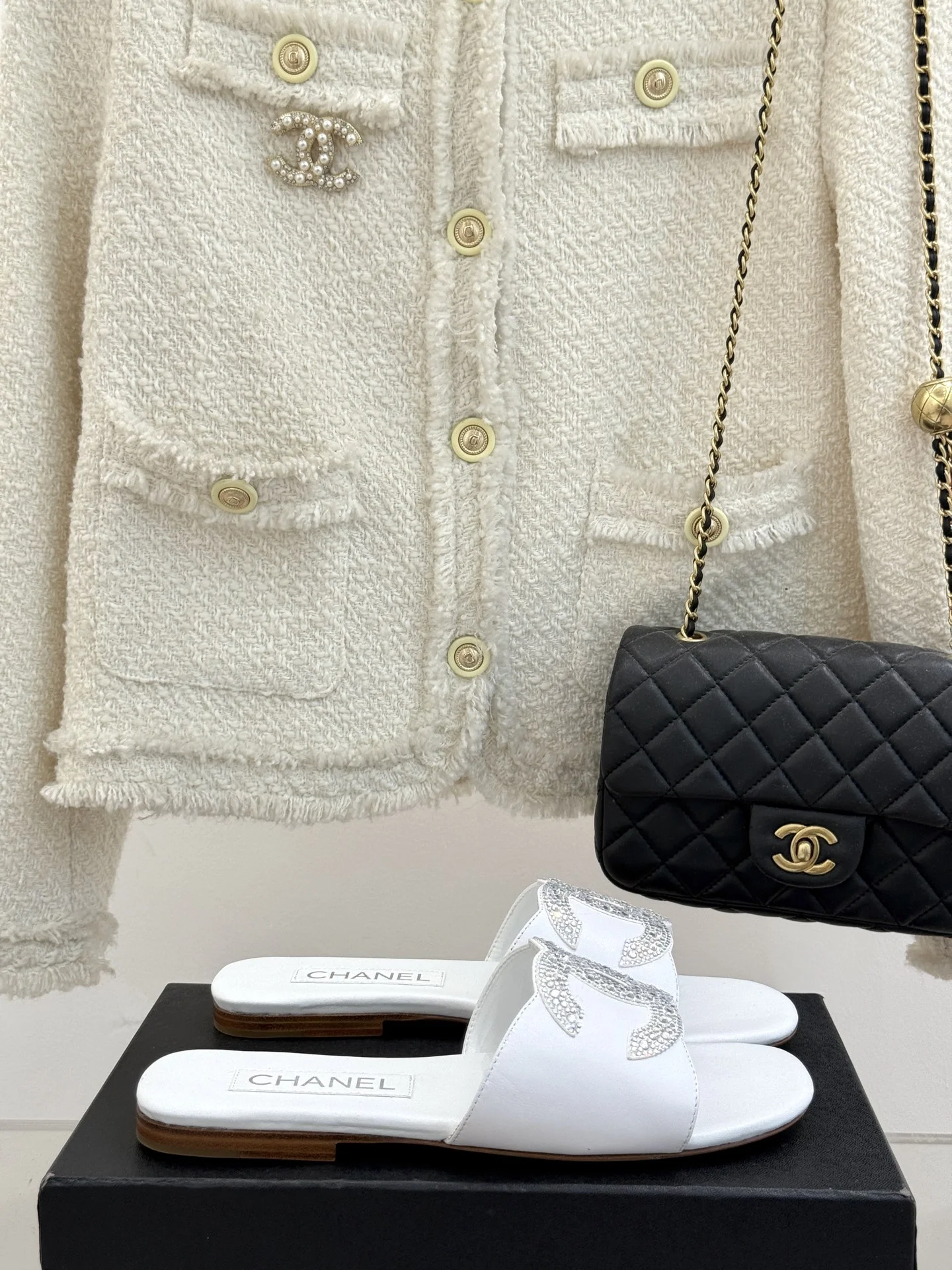 25p 봄여름 신상 큐빅 더블 C 슬리퍼(3color) 상세