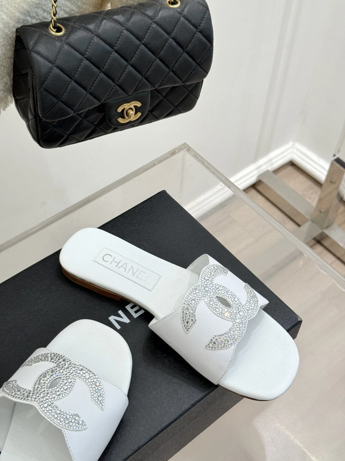 25p 봄여름 신상 큐빅 더블 C 슬리퍼(3color) 상세