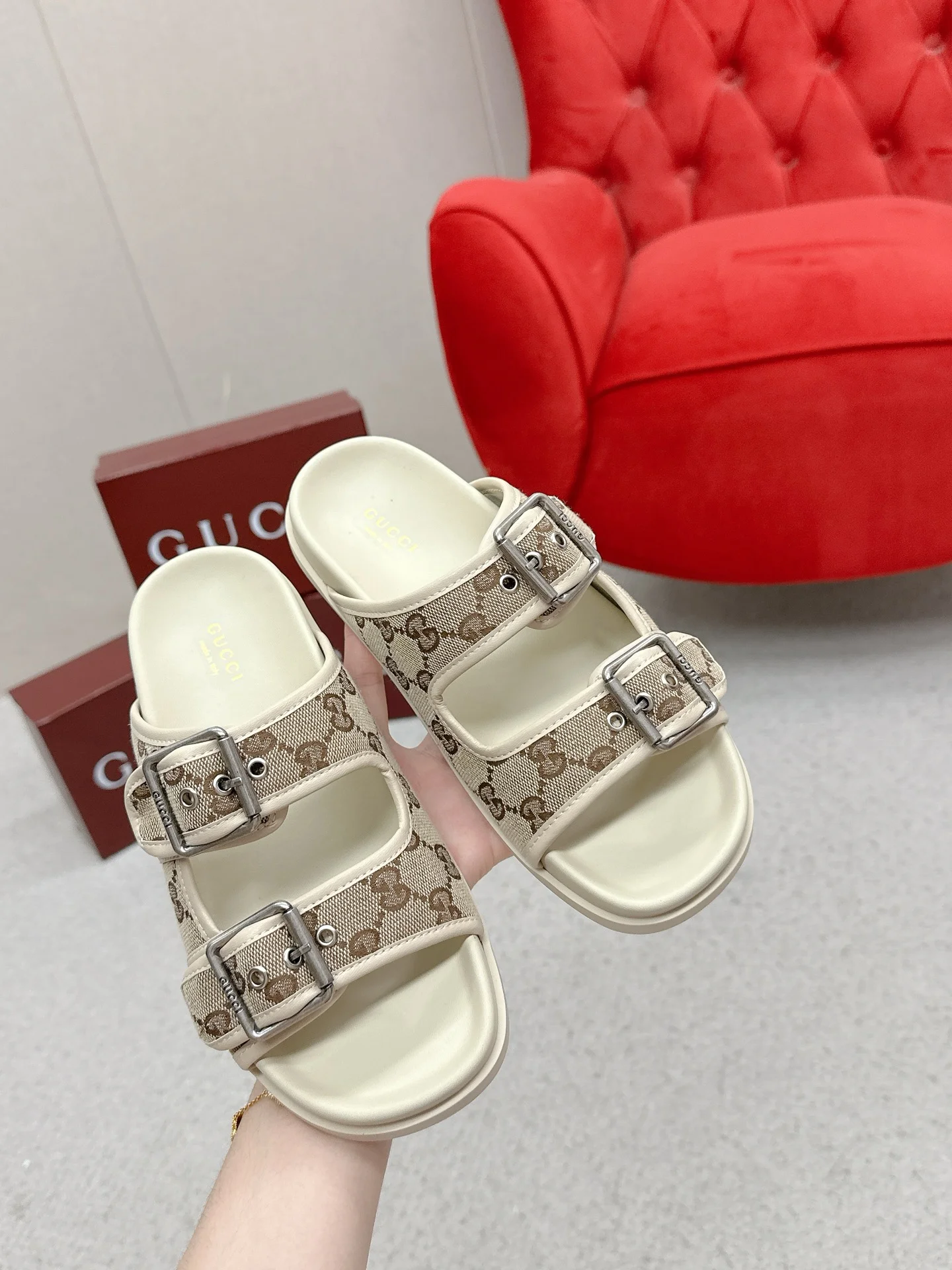 25 GG 클래식 올드 캔버스 비치 샌들(3color) 상세