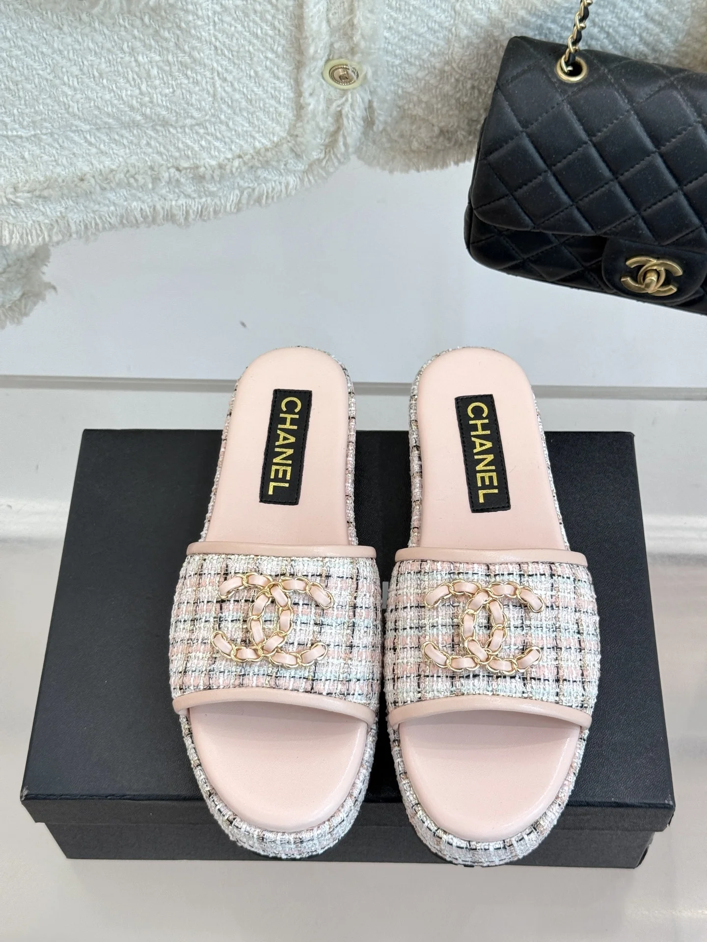 25C 봄여름 신상 더블 C 슬리퍼(3color) 상세